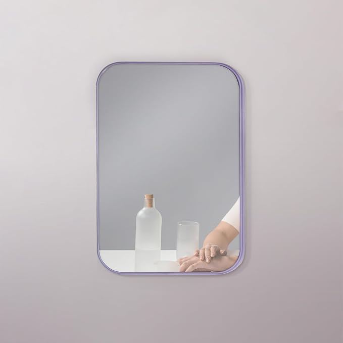 10Pcs Table Desk Vanity Makeup Mirror, 8-Inch Simple Portable Travel Mirror with Stand, Standing and Wall Hanging Dual-use Purple