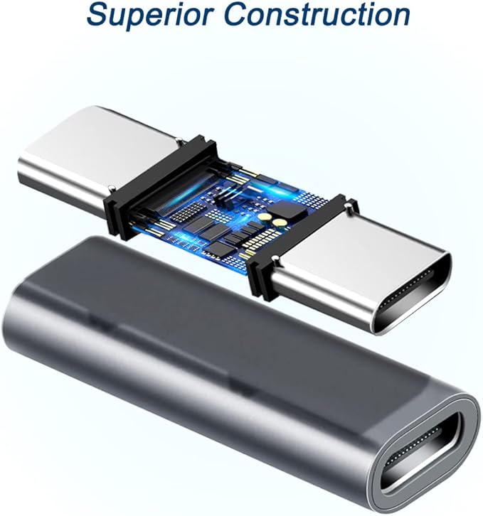 Basesailor USB C Female to Female Adapter 3Pack,100W USBC Coupler,PD 3.1 Type C Extender,10Gbps Double Female Connector with 4K/8K Video for Thunderbolt 4 3,iPad,MacBook,USB-C Devices