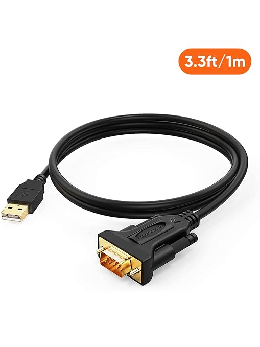 CableCreation USB to RS232 Cable (FTDI Chipset), 3 Feet RS-232 Male DB9 Serial Converter Cable for Windows 11, 10, 8.1, 8,7, Vista, XP, 2000, Linux, Mac OS X,1M / Black