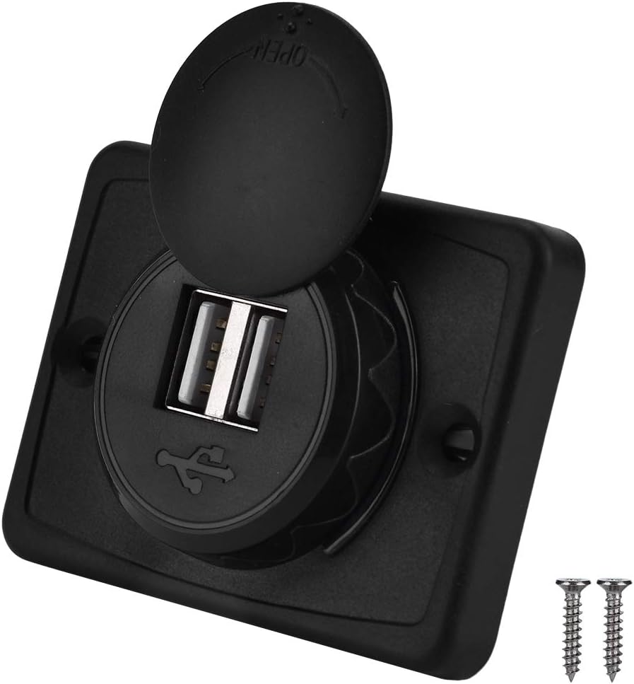 Marine 12v USB Car USB 3.1A Dual Black ABS Socket Outlet with LED Waterproof Car Accessories