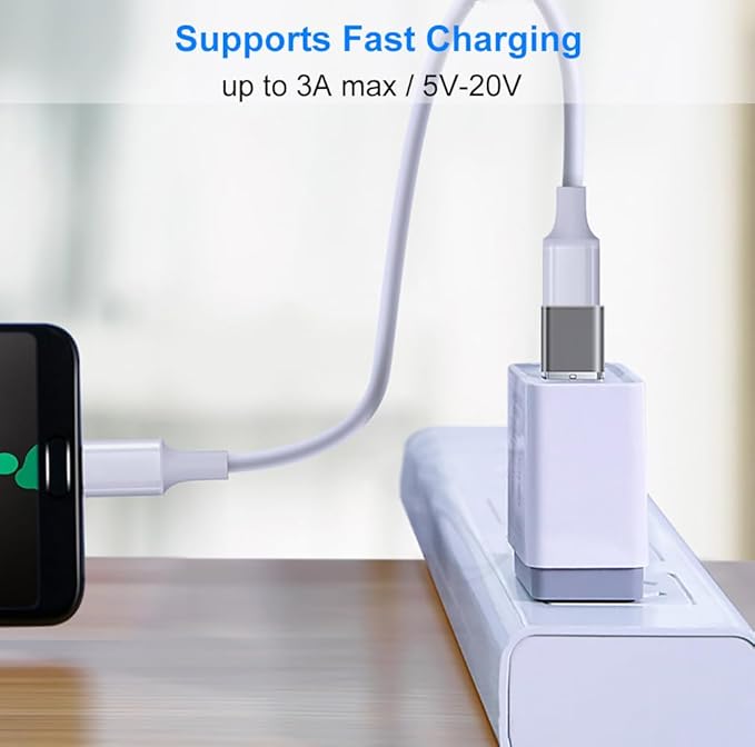 USB to USB C Adapter, Type C to USB 3.1 Adapter 10Gbps Compatible with iPhone 17 16 15 14 13 12, Samsung Galaxy S25 S24 S23 S22 S21, MacBook, PC, Laptop (Grey)