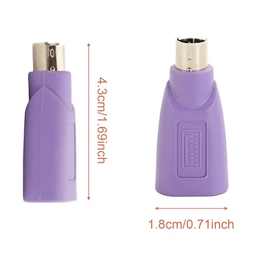 PS/2 to USB A Adapter Male to Female Keyboard Adapter PS-2 Jack to USB A Plug for Mouse and Keyboard, Replacement PS/2 Keyboards Adapters, 4 PCS