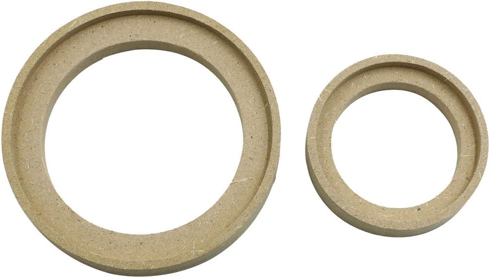 X AUTOHAUX Car Speaker Spacer Stereo Mount Adapter Ring Bracket, Wooden, 4pcs, 3inch 2inch ID