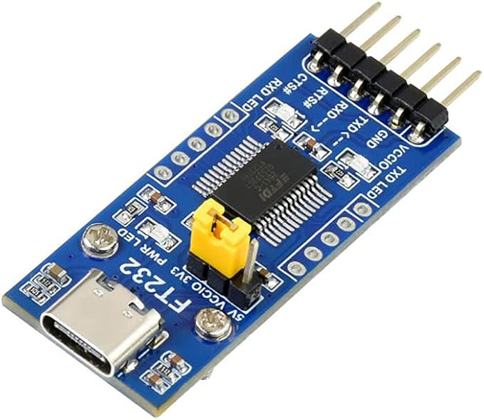 FT232 USB to UART (TTL) Communication Module, USB-C Connector, Compatible 3.3V/5V Logic Level, Supports Mac OS, Linux, Android, Wince, Windows 7/8/8.1/10/11...