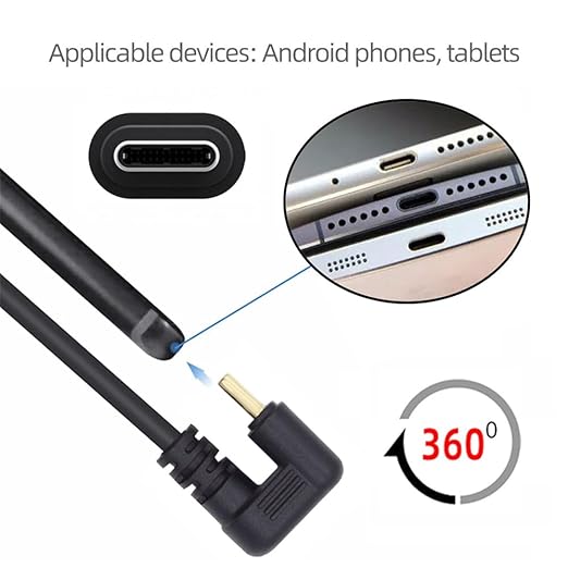 NFHK Right Angled USB3.0 Type-A to Type C USB-C Male to Male Power Data Cable 5Gbps USB-C Opposite U Shape Back Angled