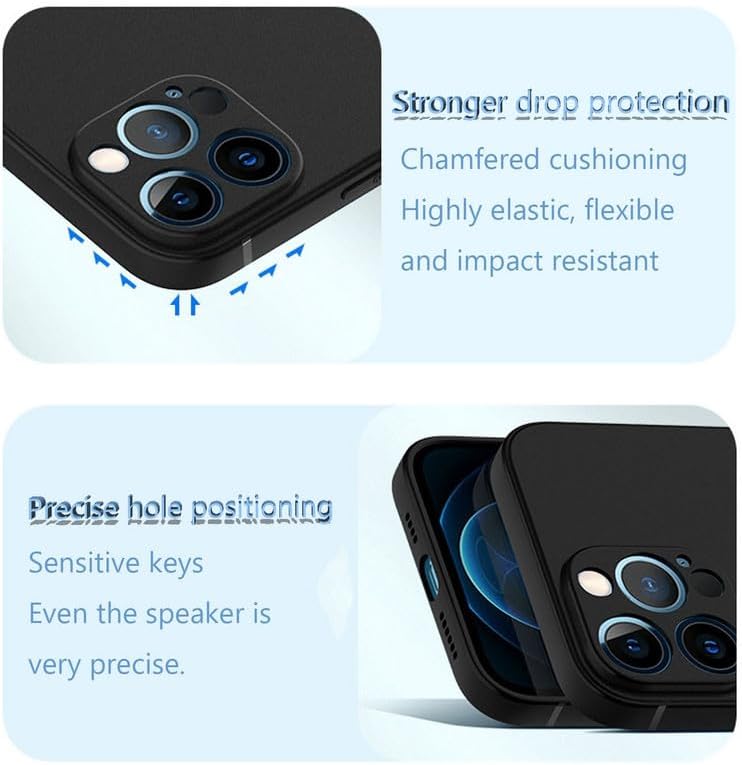 Phone Case for BLU View 4 (6.1") with 1X Tempered Glass Screen Protector, Ultra Thin Shockproof Black Soft Silicone