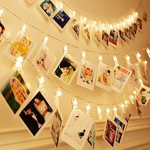20 Photo Clip String Lights LED Fairy Twinkle Lights for Hanging Pictures,Home Wall Halloween Thanksgiving Christmas Party Wedding Festival Indoor Outdoor Decor