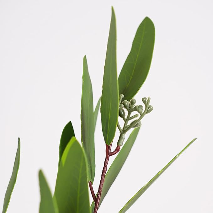 Melorca&Guilla Artificial Plants,6PCS 33" Faux Eucalyptus Stems,Green Faux Branches for Vase,Fake Eucalyptus Artificial Eucalyptus Decor for Shop Garden Office Home Décor (6, Eucalyptus)