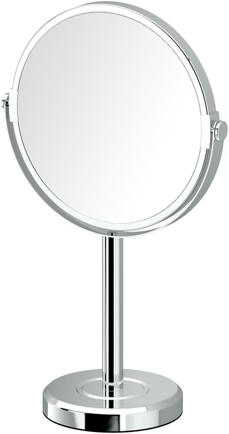 Gatco 1386C Latitude II Minimalist Bathroom Counter Top Vanity, 3x Magnification Makeup Mirror, 12.5" Height, Chrome