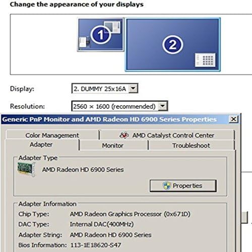 DVI Graphics Card Display GPU Detection Monitor DVI Dummy Plug Adapter Fit Headless-2560x1600@60Hz (DVI-3p)