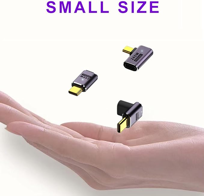 8 Pack USB C Adapter 240W 40Gbps 8K 60Hz, 90 Degree Right Angle, Straight, U Shape, Female to Male, Female to Female USB C Extender for Steam Deck, ROG Ally, Meta Quest, iPad, MacBook, Smart Phone