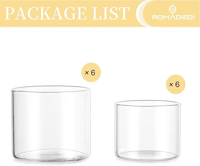 Romadedi Votive Tealight Candle Holders - 12 pcs Clear Glass Tea Light Holders Bulk Small Table Centerpieces Wedding Decor Party Dinner Home Decorations Festivals Christmas