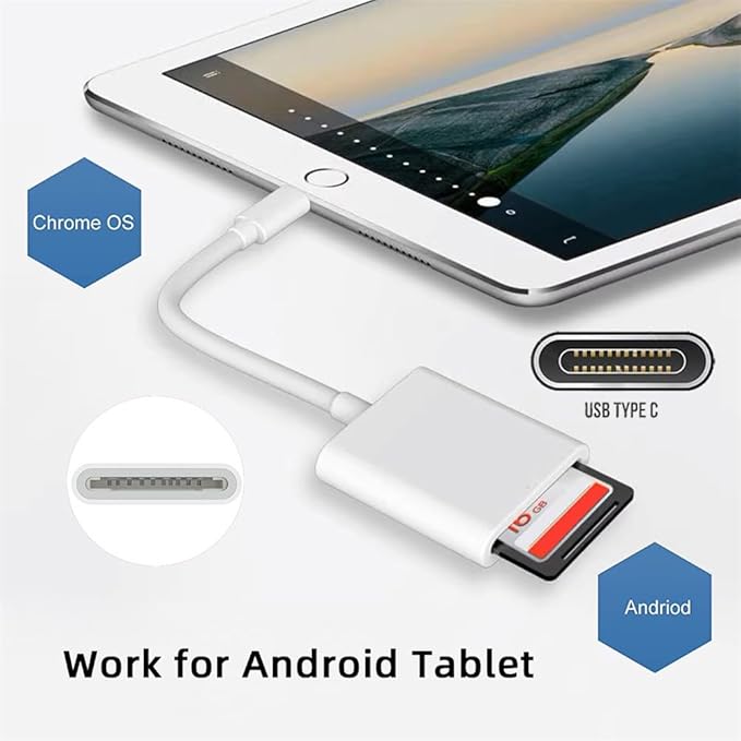 NFHK USB 2.0 Type C USB-C to TF Micro SD SDXC SDHC Card Reader Adapter Compatible with MacBook Laptop Tablet Phone