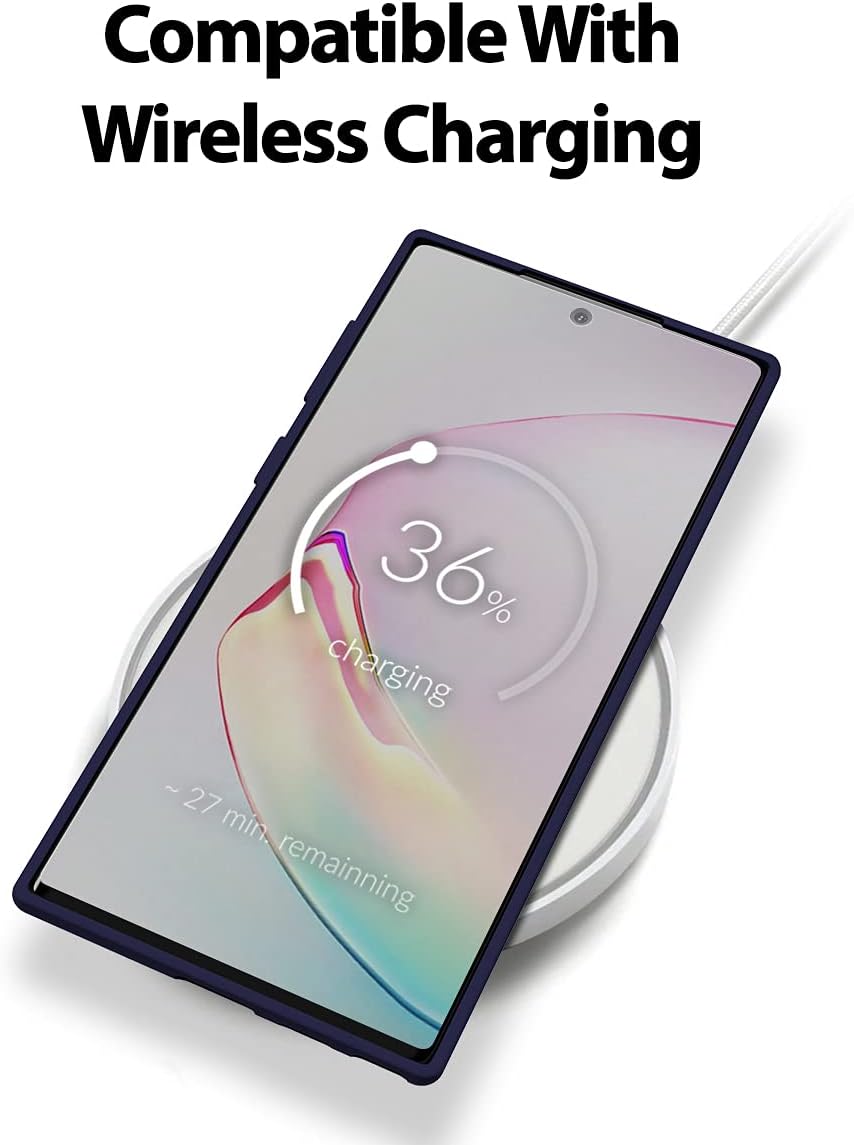 GOOSPERY Liquid Silicone Case for Galaxy Note 10 (2019) - Shockproof Cover with Silky-Soft Touch, Blue Navy