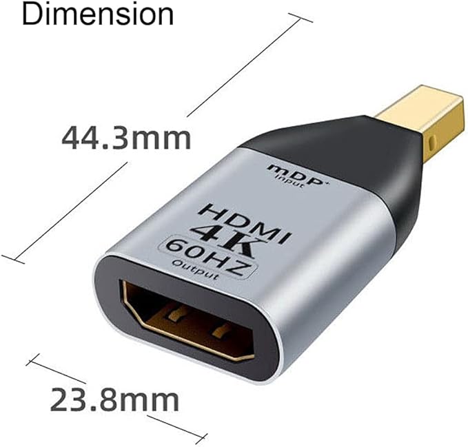 NFHK Mini DisplayPort DP Source to HDMI Sink Displays 4K@60hz Ultra HD Converter Adapter for Laptop Mac