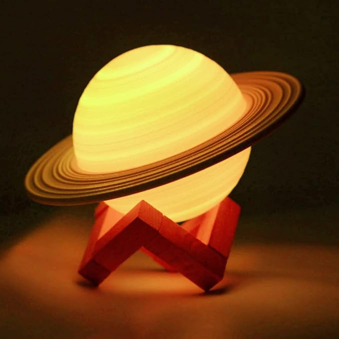 YDSIII Saturn Lamp 8.66 inch Moon Lamp Galaxy Lamp 16 Colors LED 3D Moon Light USB Rechargeable Remote&Touch Control Nursery Room Decor Birthday Gift for Girls&Boys&Women