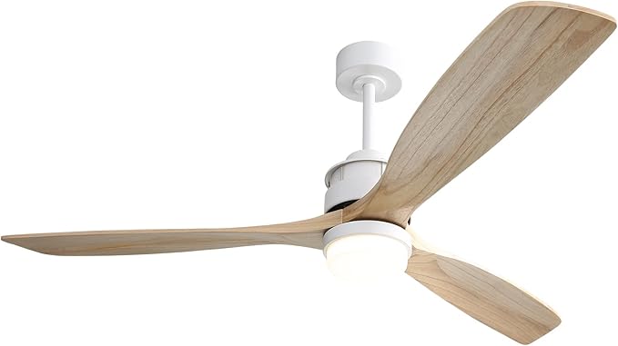 Sofucor Ceiling Fan with Lights, 60 Inch Large Mordern Wood Ceiling Fan with Remote for Indoor Farmhouse Bedroom Living Room Outdoor Patio Porch, Reversible DC Motor, Noiseless