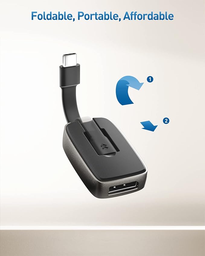 Cable Matters USB C to DisplayPort 1.4 Adapter, Supports 4K@240Hz and 8K@60Hz with HDR, Thunderbolt 4 Compatible, Works with MacBook, iPad, iPhone 16/15, Not Compatible with USB-C Monitors