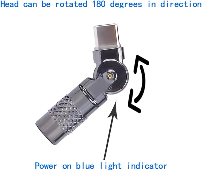 USB C Female to USB C Male 180° Rotating Fast Charge Adapter,2PCS