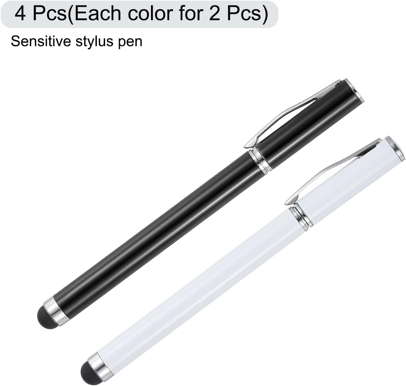 MECCANIXITY 4pcs Ballpoint Pen - 2 in 1 Ink Pen & Fine Point Rubber Stylus for All Touch Screens