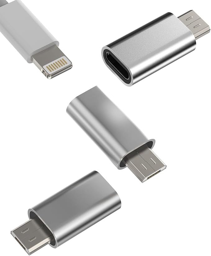 Lightning Female to Micro USB Male Adapter(3Pack)Android Converter for Ipad compatible for Samsung Galaxy S7 S6 Edge LG Charge Data Sync Charging Connector Port for iPhone 14 Pro Max 7 8 X Mini Cable
