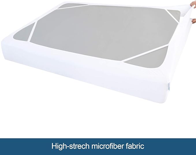 Box Spring Cover Full Size with Smooth and Elastic Woven Material, Alternates for Bed Skirt, Wrinkle & Fading Resistant, Washable, Dustproof, White