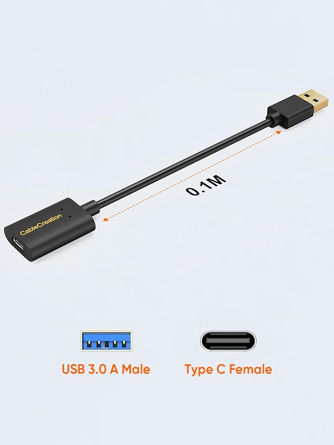 CableCreation 2Pack USB C Female to USB Male Adapter, 5Gbps USB3.1 to USB C Adapter Compatible with Laptops, Logitech StreamCam, etc