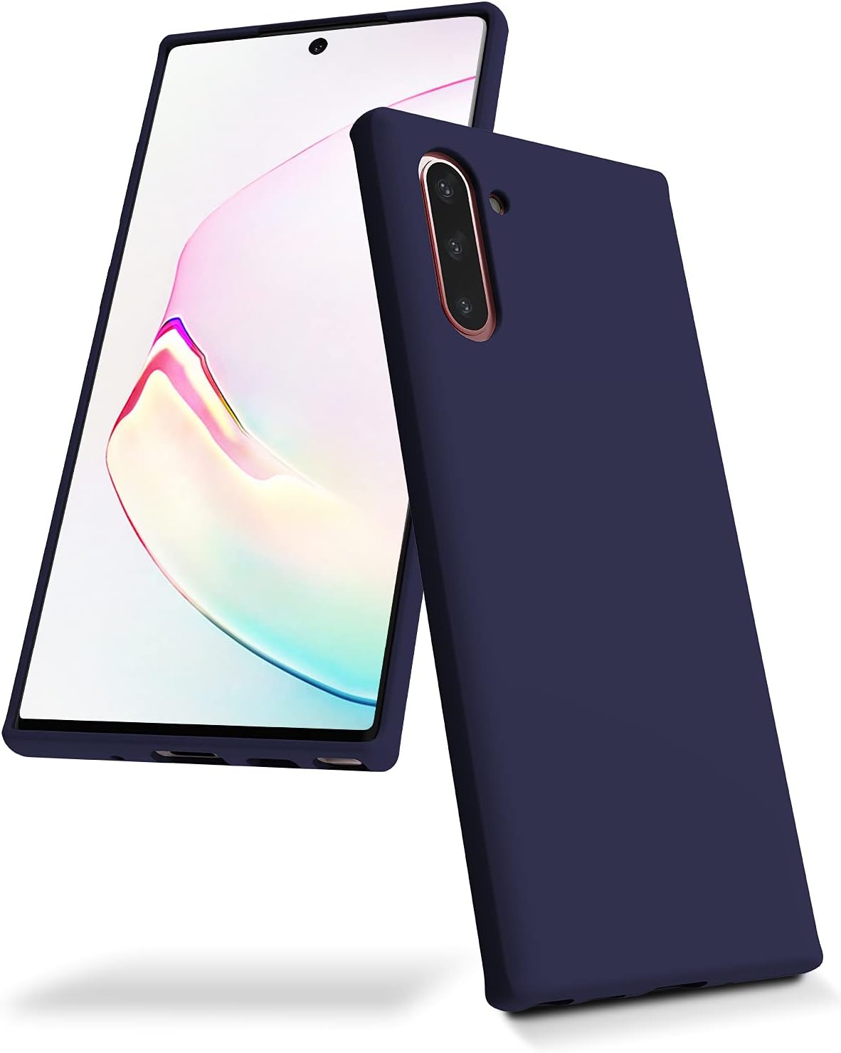 GOOSPERY Liquid Silicone Case for Galaxy Note 10 (2019) - Shockproof Cover with Silky-Soft Touch, Blue Navy