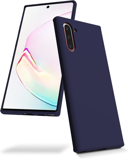 GOOSPERY Liquid Silicone Case for Galaxy Note 10 (2019) - Shockproof Cover with Silky-Soft Touch, Blue Navy