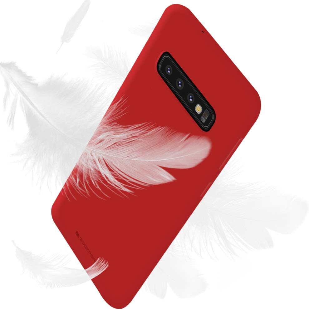 GOOSPERY Soft Feeling Jelly for Samsung Galaxy S10 Case (2019) Silky Slim Bumper Cover (Red)