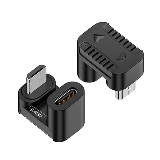 2 PCS USB C to Micro USB Charging Data Adapter Plug U Shaped Angle typeC Female to Micro USB Male 180 Degree U-Shaped Angle Down Connector 480Mbps 5V 2A for Mobile Phone. Tablet