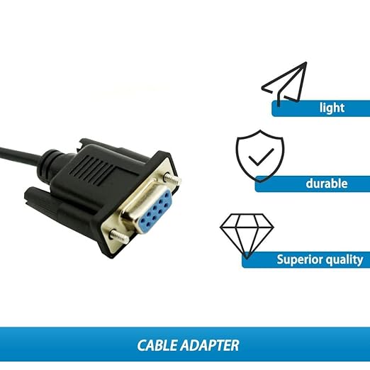 Vanki 1Pcs RS232 DB9 Female to USB 2.0 A Female Serial Cable Adapter Converter 8" Inch 25cm