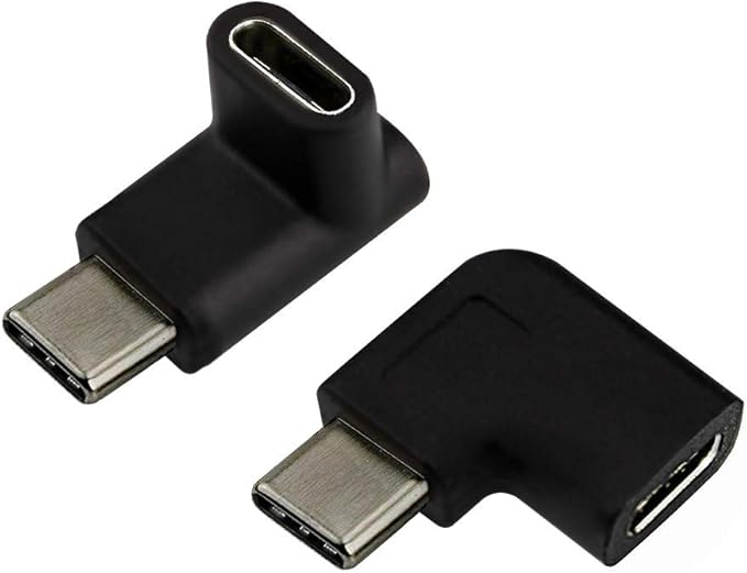 USB C Male to Female Adapter, Type C 90 Degree Angled Right & Left and Up & Down Extension Connector for Laptop & Tablet & Mobile Phone (2PACK)