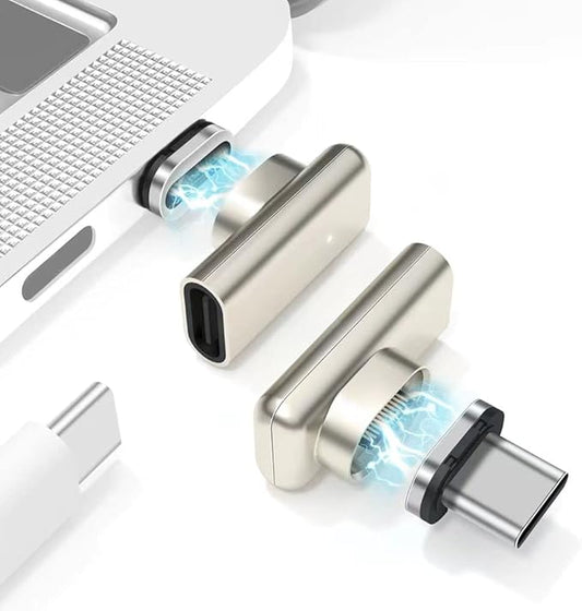 USB C Magnetic Adapter Right Angle 24 pin 2 Pack PD 100W Fast Charging 20Gbs Data Transfer USB3.1 Champagne Gold