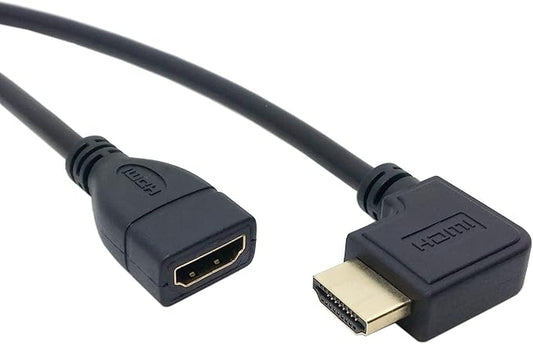 chenyang Right Angled 90 Degree Connector HDMI 1.4 with Ethernet & 3D Type A Male to A Female Extension Cable 0.5m