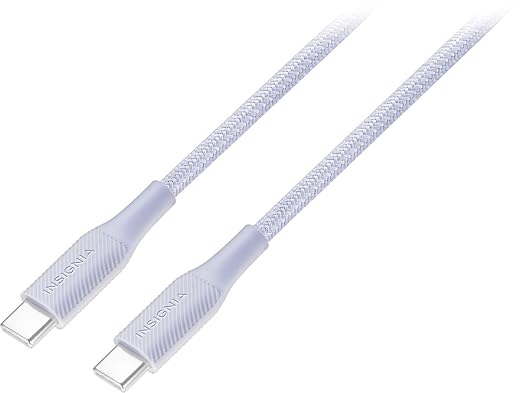 Insignia USB-C to USB-C Braided Cable (5 ft, Light Purple)