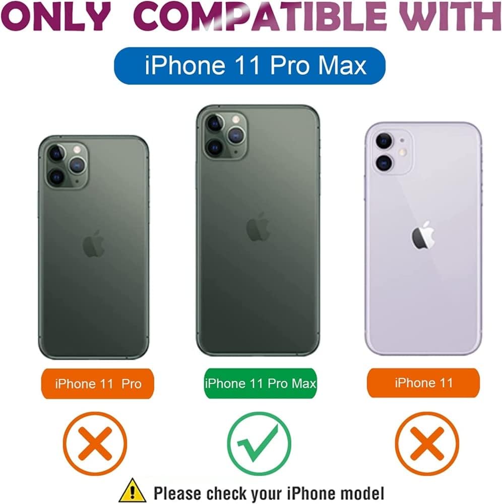 Hidden Back Mirror Wallet Case for iPhone 11 Pro Max (2019) 6.5 inch with Stand Feature and Card Holder (Rose Gold)