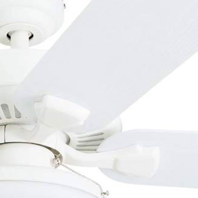 Honeywell Ceiling Fans Belmar 52 Inch Ceiling Fan With Light, Indoor/Outdoor Ceiling Fan with Pull Chain, LED Tri-Mount 5 Blade Design, ETL Damp Rated, White (50513-01)