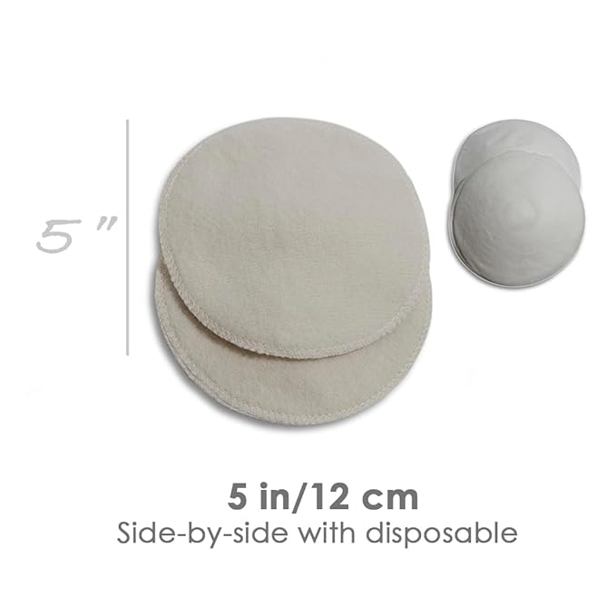 Soothingly Soft Merino Wool Nursing Pads, Style Softline, Extra Thickness, 5 in. Diameter