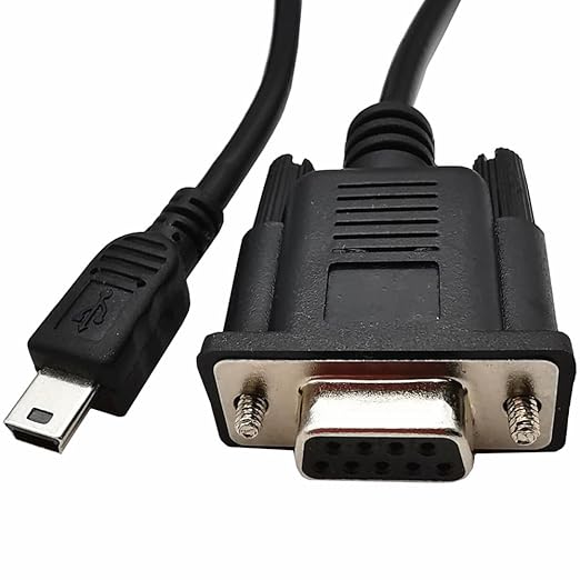 USB to RS232 Serial Adapter, Mini USB 5 Pin Male to DB9 9 Pin Female Serial Converter Cable 1.8M/6Feet