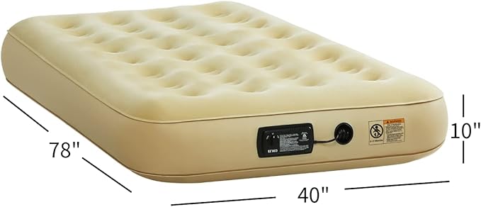 Simpli Comfy Twin Replacement Air Mattress with Built-in Pump – Compatible with EZ Bed, Use Alone or with Frame, Fast Inflation, Portable and Easy Storage