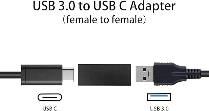 Duttek USB C Female to USB A Female Adapter 5Gbps Data Power, Type-C to Type-A Converter OTG Adapter Compatible with MacBook Pro, Laptop 2 Pack (Black)