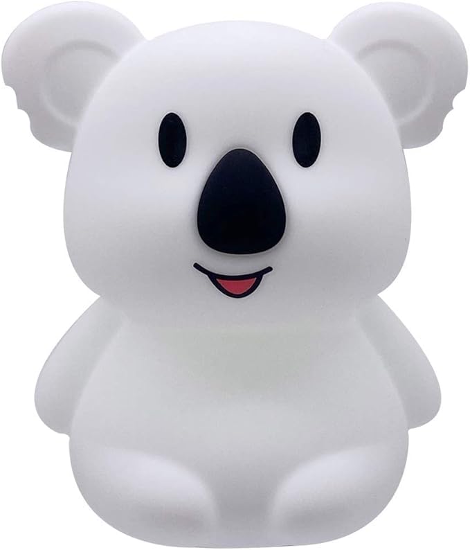 Night Light Kids with Cute Koala Design Baby Children's Room LED Bedside Lamp with Changeable RGB Colors Rechargeable Night Light Compatible with Touch Control & Remote Control - Koala