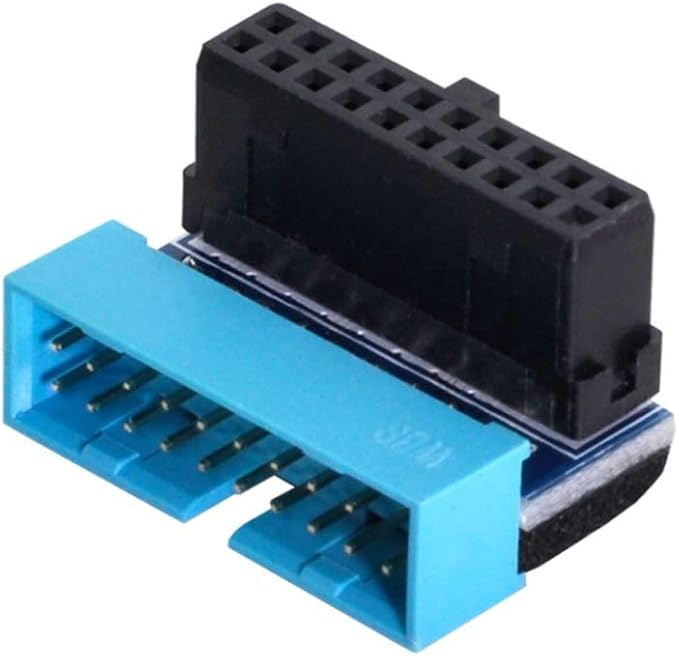 chenyang 2 Pack USB 3.0 Front Panel Header 19/20Pin Male to Female 90 Degree Angled Mainboard Header Gender Changer Connector Adapter