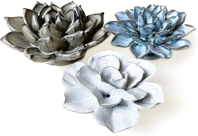 CHIVE ‘Coral’ Artificial Plant — Beautiful, Decorative Ceramic Flower — Unique Tablescape Piece — Small Set of 3 (Flowers)…