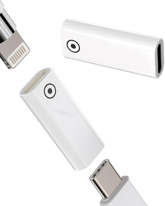 (Only applicable to original pens)USB C Female to Lightning Female Adapter 2-Pack Pencil 1st Generation Charger Accessories for Charging Pen Converter Type-c Charge Cable Ipad Ipencil Connector