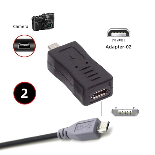 NFHK 3pcs/Set USB-C Type-C Micro Mini USB Female to Camera Mini 8P Data Power Adapter for Coolpix UC-E6 UC-E16 UC-E17 DSC-W DMC-S EX-Z
