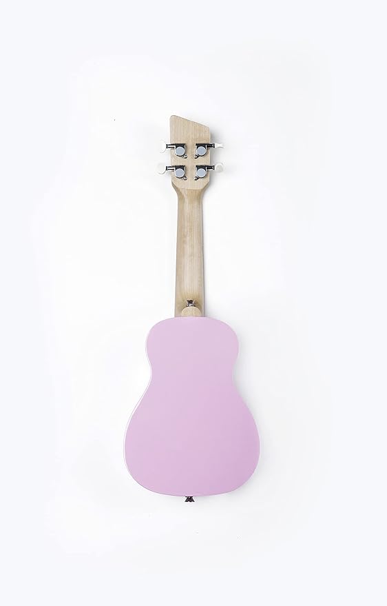 Loog Wood Soprano Ukulele for Kids & Beginners, App & Lessons, All Ages (Pink)