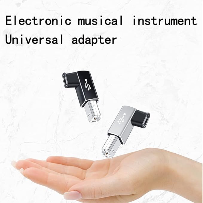 USB C Female to Midi 90 Degree Adapter, 2Pack Female USB C to Male USB B Printer Adapter, Compatible with Printers, MIDI, Eectric Pianos, Synthesizers, USB Microphones
