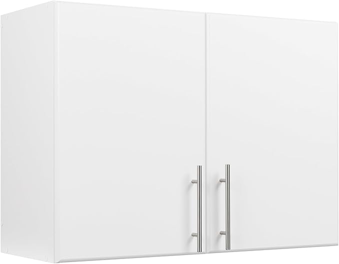 Prepac White Cabinet: Elite Wall Cabinet, WEW-3224 Garage Cabinet with Storage Shelf, Stackable 16"D x 32"W x 24"H, Perfect as a Garage Storage Cabinet with Doors and Shelves